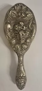 More details for highly detailed antique silver plated hairbrush