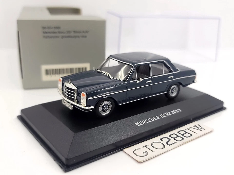 Dealer 1:43 Mercedes-Benz 200/8 Strich-Acht 1968(W115) Grey Blue - by Minichamps - Image 1 of 4