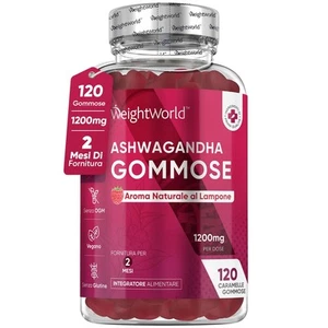 Ashwagandha Gommose 1200Mg, Gusto Lampone, 120 Caramelle Senza Gelatina (2 Mesi) - Foto 1 di 9