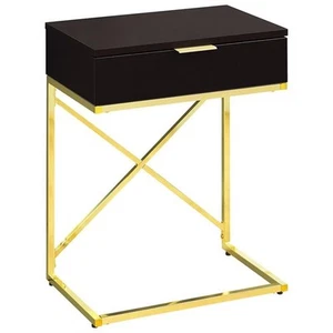 Accent Table Side End Nightstand Lamp Living Room Bedroom Metal Brown - Picture 1 of 3