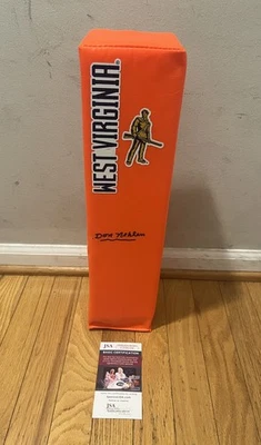 DON NEHLEN SIGNED WEST VIRGINIA WVU MOUNTAINEERS LOGO FOOTBALL PYLON JSA COA - Image 1 of 4