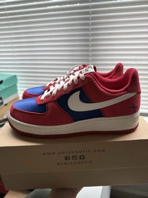 Nike Air Force 1 Low Scissors Men’s Size 9.5 Gym Red Blue Sail Custom 488298-626 - Image 1 of 4