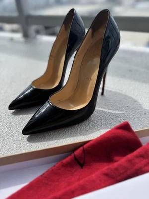 100 Auth Women Louboutin so Kate 120 Black Patent Pumps/heels US 11 - Image 1 of 4