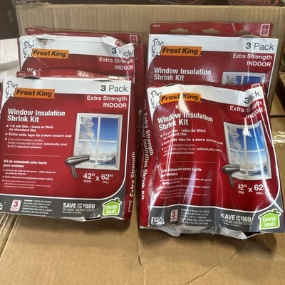 Комплект оконной изоляции Frost King V83 42 дюйма x 62 дюйма 3 карата, 4 коробки по 3 штуки каждая - Изображение 1 из 4
