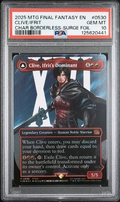MTG Final Fantasy Clive, Ifrit's Dominant Borderless 0530 Surge Foil PSA 10 - Image 1 of 2