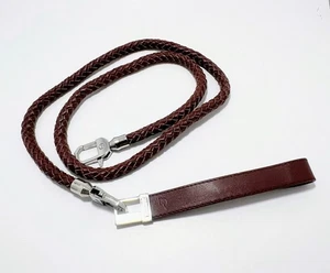 Vonderbitch Brown Leather Braided Leash Steel Hardware 40 In - Picture 1 of 8
