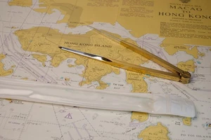 Nautischer Kartenzirkel, Stechzirkel, Messing, Made in England, Navigation - Bild 1 von 4