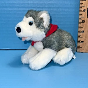 Costruisci un Orso Bambino Mini Grigio Bianco Husky Cucciolo Cane 6" Peluche Lupo Peluche - Foto 1 di 8