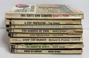 RICHARD S. PRATHER Carter Brown Troy Conway Lot (8) Pulp Sleaze Detective Novels - Picture 1 of 7