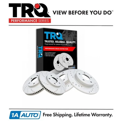 TRQ Brake Performance Rotor Kit Front & Rear for Buick Cadillac Oldsmobile - Image 1 of 4