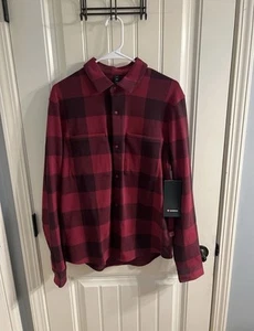 Lululemon Soft Knit Overshirt Check Plaid Pomegranate Red CHCP Size Medium NWT - Picture 1 of 5
