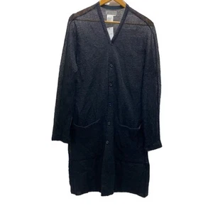 Yohji Yamamoto Wool Cardigan Thin M Black Plain FV-T27-149 - Picture 1 of 6