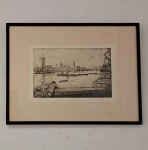 Russell Sidney Reeve (1895-1970) Vintage Framed Etching Westminster - Picture 1 of 9