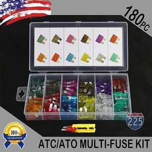 180 Pack ATC ATO APR ATS Blade Fuse Assortment Auto Car Motorcycle SUV FUSES Kit - Bild 1 von 1