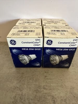 4 GE 85110 CMH20MR16/830/FL 20W  GX10 Flood Lamp GE MR16 UVC Constant Color - Image 1 of 4
