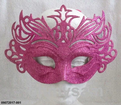 CLOSEOUT 1 7 NEW METALLIC COLOR GLITTER FACE MASK PARTY CARNIVAL HALLOWEEN  TIES - Image 1 of 2