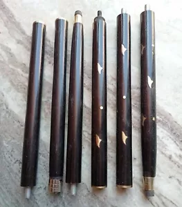 Set of 2 PCs 3 Fold Black Wooden Walking Stick Cane For Head Handle Only Shaft - Picture 1 of 10