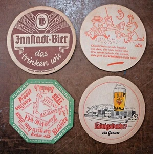 Zufällige Menge 4 Vintage Deutsch Bier/Bier Untersetzer #14 - Bild 1 von 2