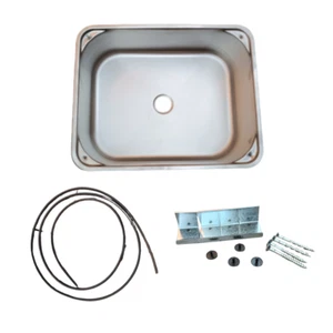 Fregadero de camping fregadero fregadero acero inoxidable 375 x 300 mm para autocaravana camper - Imagen 1 de 4