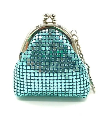 Mini monedero de malla metálica para mujer con llavero (stock de EE. UU.) NUEVO Foto 1 de 2
