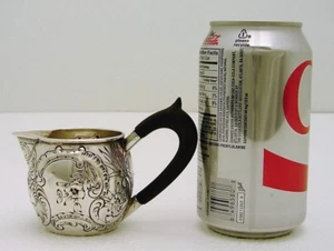 Rococo Solid Silver Hanau German Creamer Wood Handle c1890 Marked - Picture 1 of 7