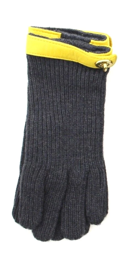 Coach Women's Winter Gloves, Merino Wool with Leather Trim 82823, MSRP $78 - Image 1 of 1