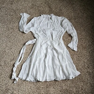 FARYSAYS WOMEN'S WHITE SUMMER DRESS SIZE M SLEEVELESS RUFFLE CASUAL TIERED MINI - Picture 1 of 7