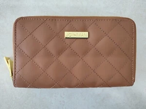 JOY & IMAN Double Zip Leather Wallet Roomy - Picture 1 of 4