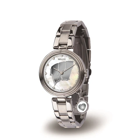 Wisconsin Badgers Charm Watch with Stainless Steel Band Cover