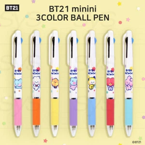 BTS BT21 Official Authentic Goods 3Color Ball Pen minini Ver 7SET + Tracking Num - Picture 1 of 6
