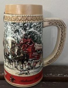 Vintage 1987 Budweiser Holiday Beer Stein Clydesdale Ceramarte "C" Series (121) - Picture 1 of 6