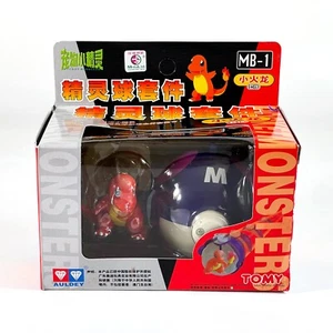 POKEMON TOMY CHARMANDER FIGURE WITH MASTERBALL POCKET MONSTERS MB-1 AULDEY NEW - Picture 1 of 8