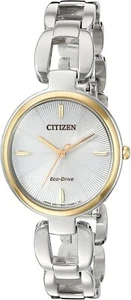 Reloj de vestir para mujer Citizen Eco-Drive L EM0424-53A esfera blanca de dos tonos - Imagen 1 de 3