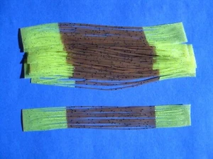 10 Silicone Tabs Pumpkin/Chartreuse T218 Fish Lures Spinnerbait Buzz material - Picture 1 of 1