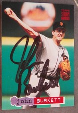 San Francisco Giants John Burkett Signed 1994 Topps Stadium Club Auto Card