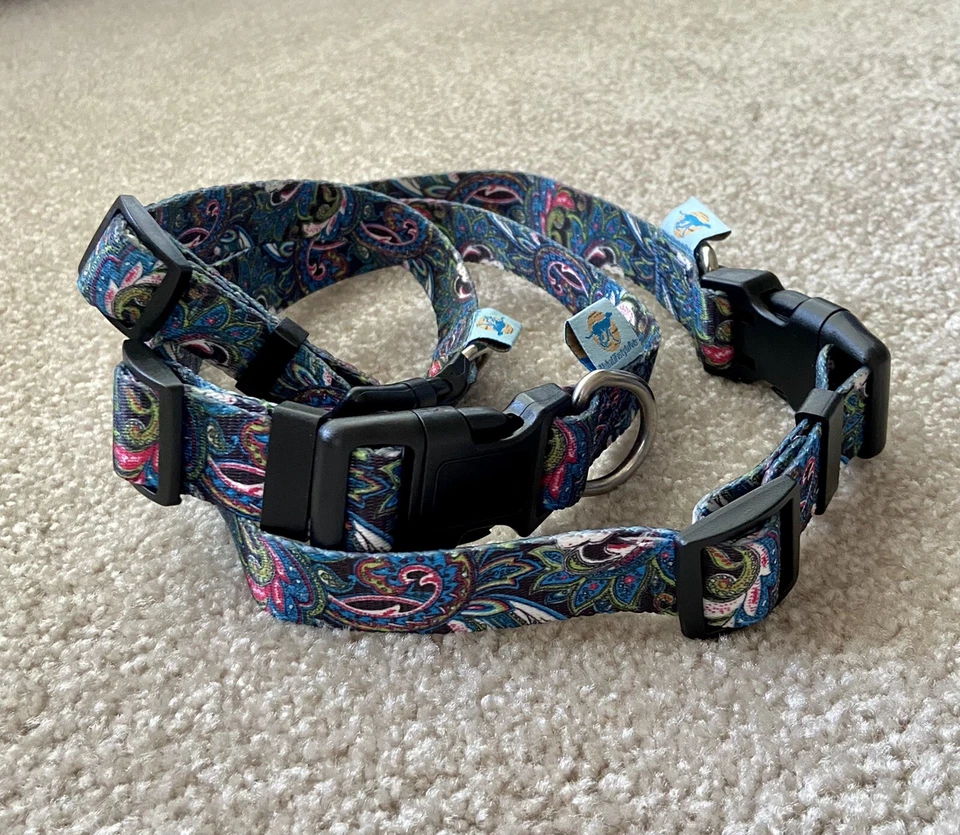 Medium Snap Dog Collar With Matching Leash, Paisley - Image 1 of 4