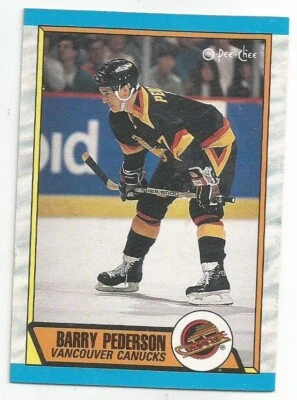BARRY PEDERSON 1989-90 O-PEE-CHEE CARD NEAR MINT+ CONDITION - Image 1 of 2