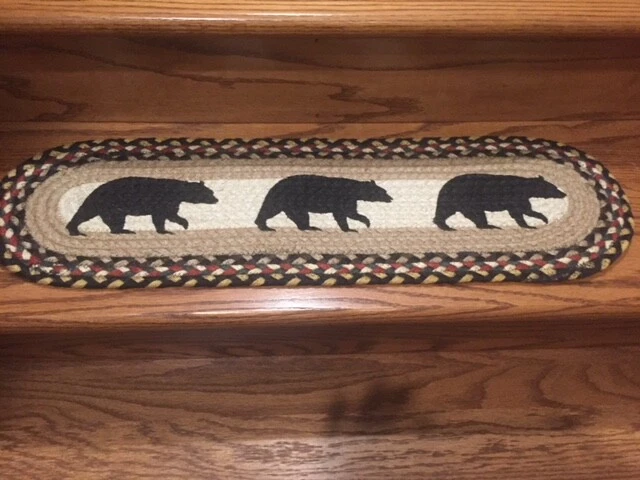 American Bear Print Braided Stair Tread or Table Runner by Earth Rugs - Image 1 of 1