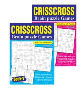 2 x A4 Crisscross Puzzle Books 258 Puzzles Trivia Crossword Book Brain - Picture 1 of 3