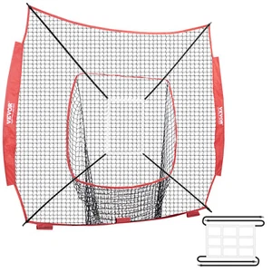 VEVOR 7x7 ft Baseball Softball Practice Net Hitting Batting Training Strike Zone - Picture 1 of 12