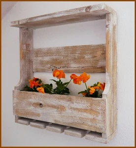 SHABBY CHIC - Aufbewahrung/Hängeschrank/Flaschenregal Vintage Landhausstil Holz - Bild 1 von 3