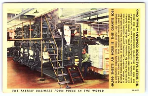 Shelby Ohio Shelby Salesbook Company Interior View Linen Postcard B105 - Picture 1 of 2