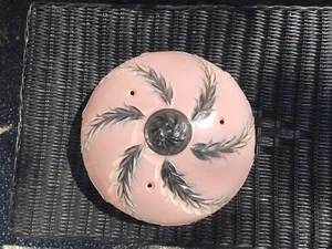 Vintage Art Deco Lachs Rosa Wirbel Glas Deckenleuchte Schirm Leuchte Lampe 10 Zoll - Bild 1 von 11