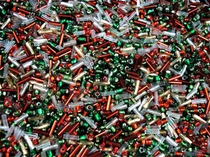 Mezcla de cuentas de semillas/bojas 100 g mezcla de Navidad hágalo usted mismo fabricación de joyas - Imagen 1 de 1