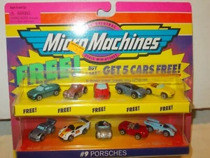Micro Machines #9 Porsches Set 5 Free Cars 911 Turbo Boxster Galoob Toys 1997 - Picture 1 of 3