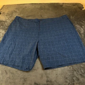 Ben Hogan Golf Shorts Plaid Performance Casual Athletic Stretch Blue Mens 54" - Picture 1 of 9