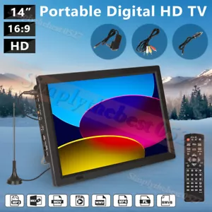 14" Digital Television Car Portable HD TV 1080P TFT LED DVB-T2 Player MP4 MP3 - Picture 1 of 12