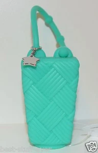 BATH BODY WORKS BASKET WEAVE BLUE POCKETBAC HOLDER CASE SANITIZER KEYCHAIN - Picture 1 of 3