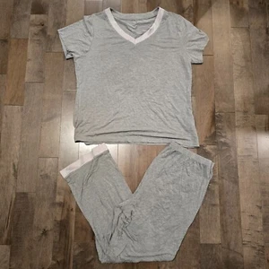 Conjunto de pijama para mujer con cuello en V manga corta pantalón largo ropa para dormir conjunto de salón talla L - Imagen 1 de 12