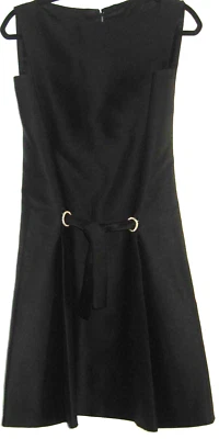 Vestido de Colección Años 50-60 SUZY PERETTE LBD Negro Sin Mangas Estrás Corbata Cinturón 10 Foto 1 de 4